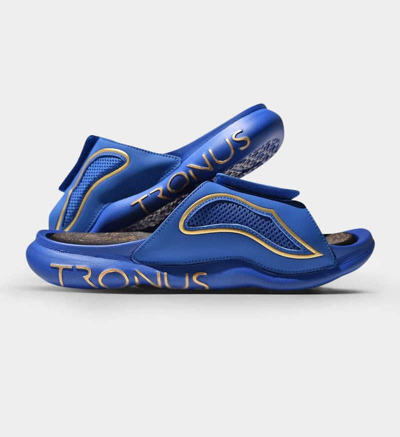 Load image into Gallery viewer, Womens Luxe Sports Recovery Slides Midnight By Tronus Footwear