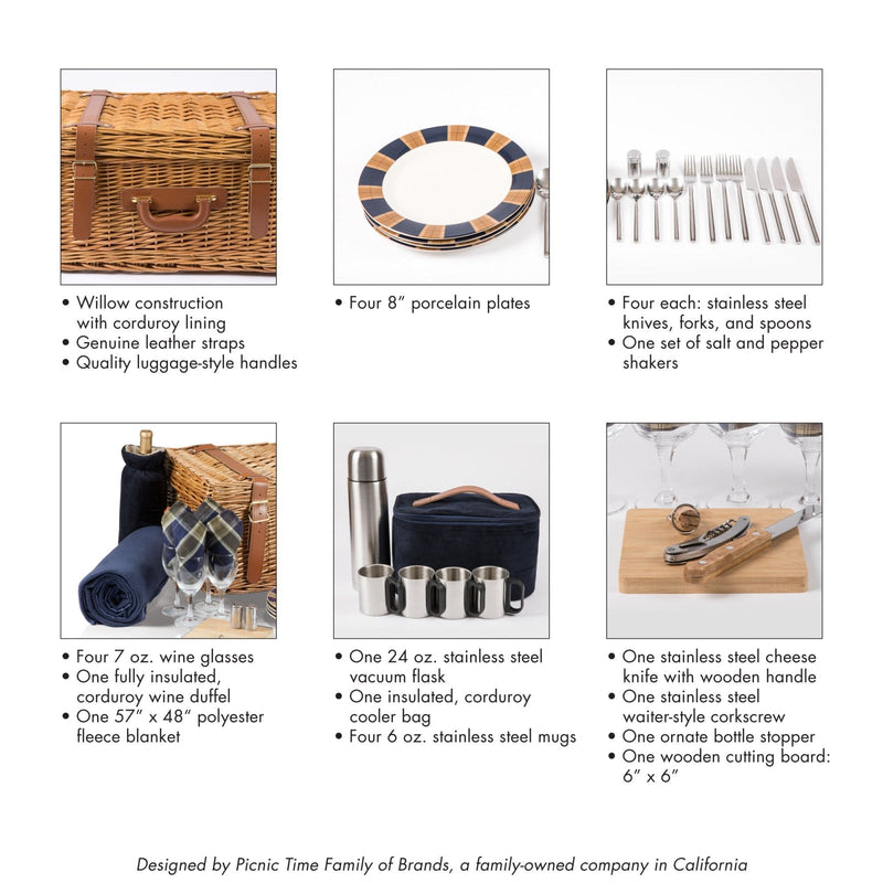 Load image into Gallery viewer, Windsor Picnic Basket by Picnic Time Family of Brands