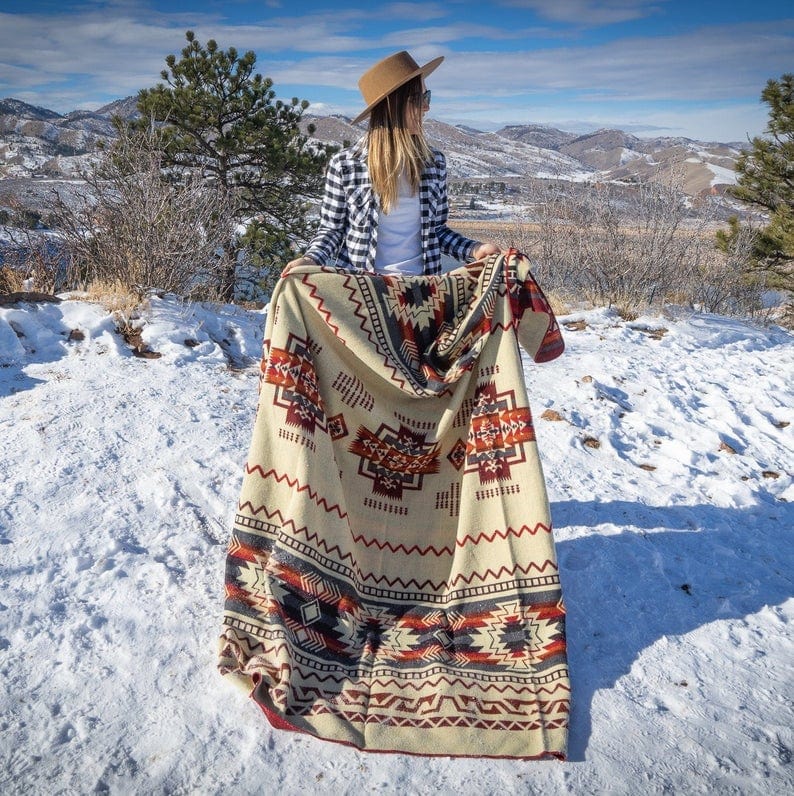Load image into Gallery viewer, Andean Alpaca Wool Blanket - Wildfire by Alpaca Threadz