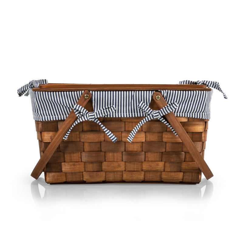 Load image into Gallery viewer, Kansas Handwoven Wood Picnic Basket by Picnic Time Family of Brands