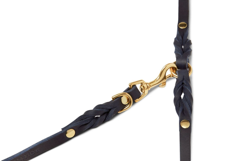 Load image into Gallery viewer, Butter Leather 3x Adjustable Dog Leash - Navy Blue by Molly And Stitch US