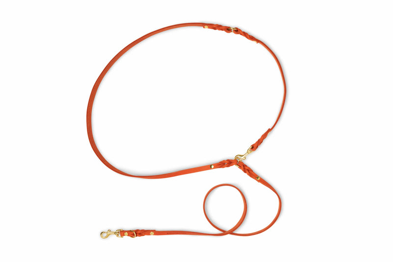 Load image into Gallery viewer, Butter Leather 3x Adjustable Dog Leash - Mango by Molly And Stitch US