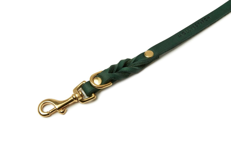 Load image into Gallery viewer, Butter Leather 3x Adjustable Dog Leash - Forest Green by Molly And Stitch US