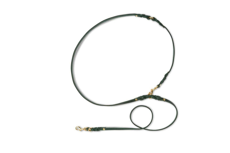 Load image into Gallery viewer, Butter Leather 3x Adjustable Dog Leash - Forest Green by Molly And Stitch US