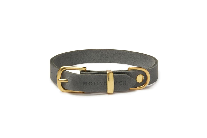Load image into Gallery viewer, Butter Leather Dog Collar - Timeless Grey by Molly And Stitch US