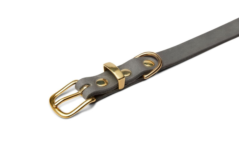 Load image into Gallery viewer, Butter Leather Dog Collar - Timeless Grey by Molly And Stitch US