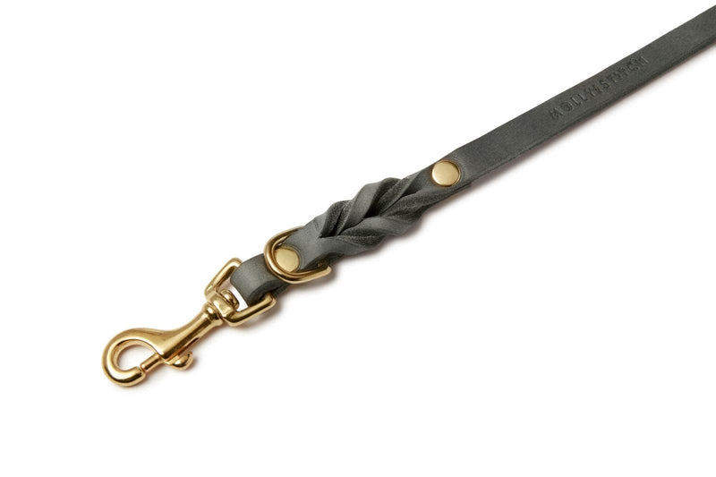 Load image into Gallery viewer, Butter Leather 3x Adjustable Dog Leash - Timeless Grey by Molly And Stitch US