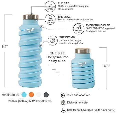 Load image into Gallery viewer, Que The Collapsible Bottle 12oz.