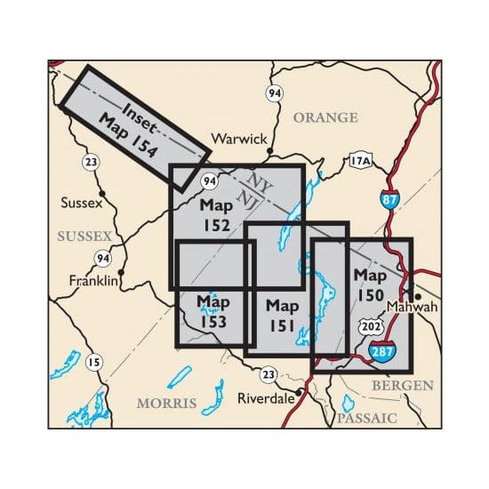 Load image into Gallery viewer, NYNJ Trail Conference Map - Northern New Jersey Highlands Trails Map
