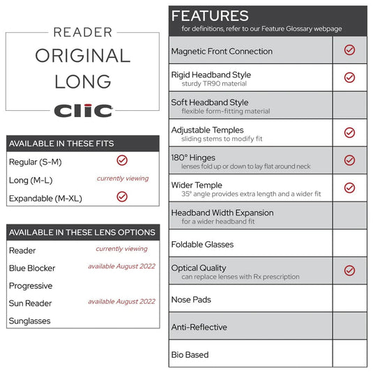 Clic Readers Long Glasses