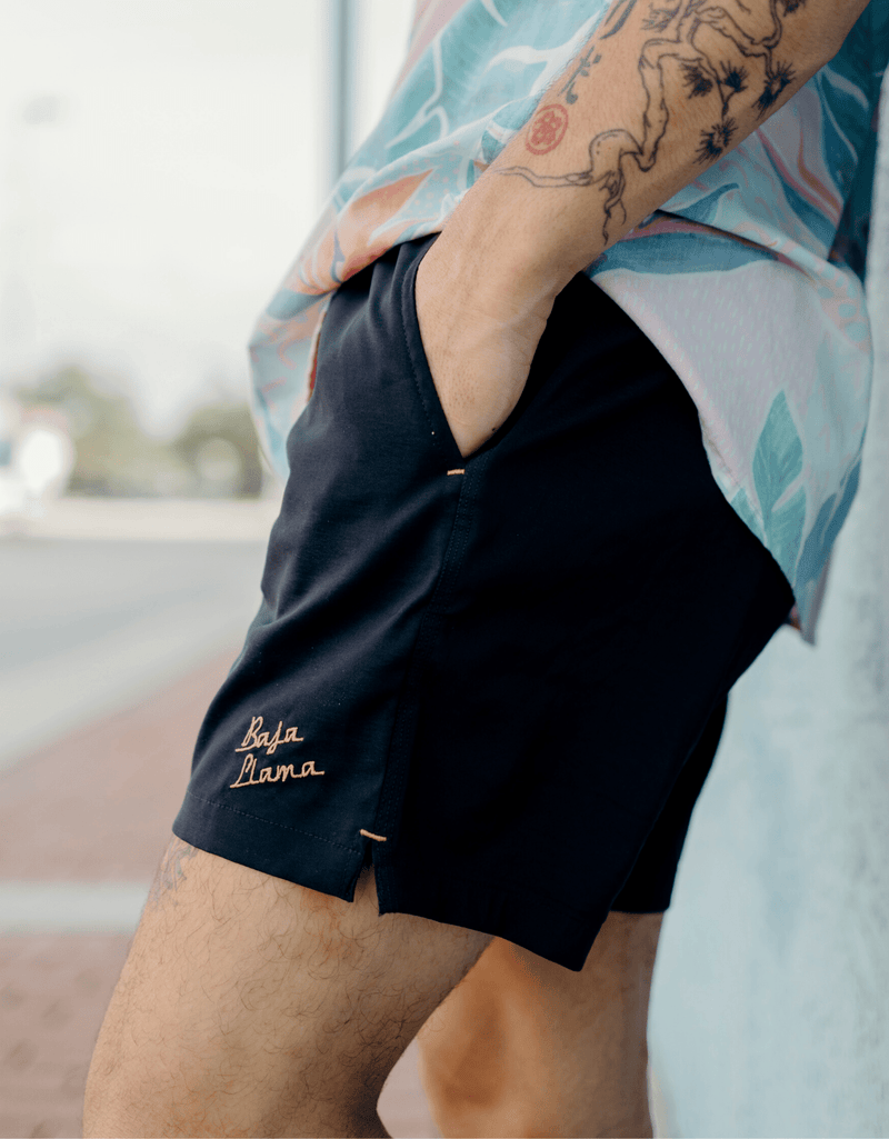 Load image into Gallery viewer, Stretch Neptune Swimmers - Fort Knox (Black) by Bajallama
