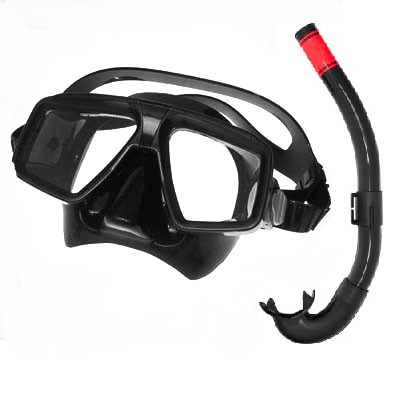 Load image into Gallery viewer, ATACLETE Low-Volume Twin Lens Dive Mask &amp; Snorkel Combo by ATACLETE
