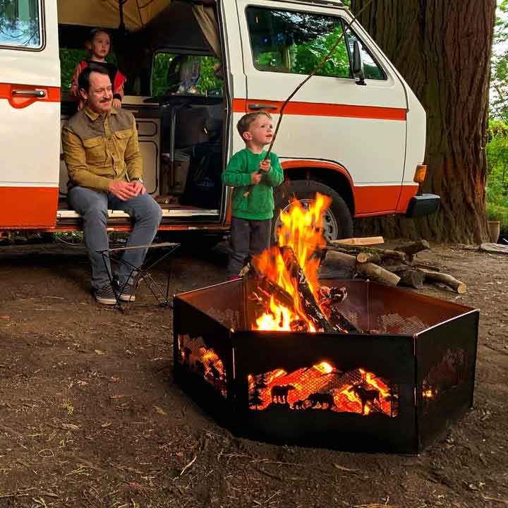 Load image into Gallery viewer, Blue Sky The Zion Portable Folding Fire Ring Northern Woods