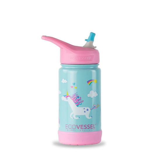 THE FROST - Insulated Stainless Steel Kids Water Bottle With Straw - 12 oz by EcoVessel