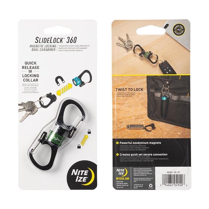 Load image into Gallery viewer, Nite Ize SlideLock 360° Magnetic Locking Dual Carabiner