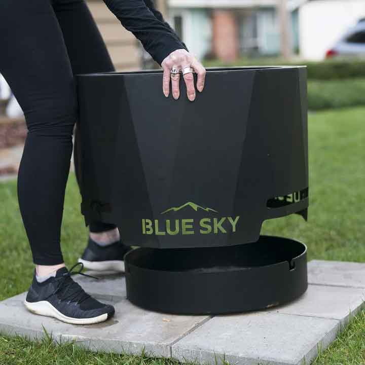 Load image into Gallery viewer, Blue Sky Outdoor Living 24 Steel Peak Patio Smokeless Fire Pit, Firewood and/or Wood Pellet Burning
