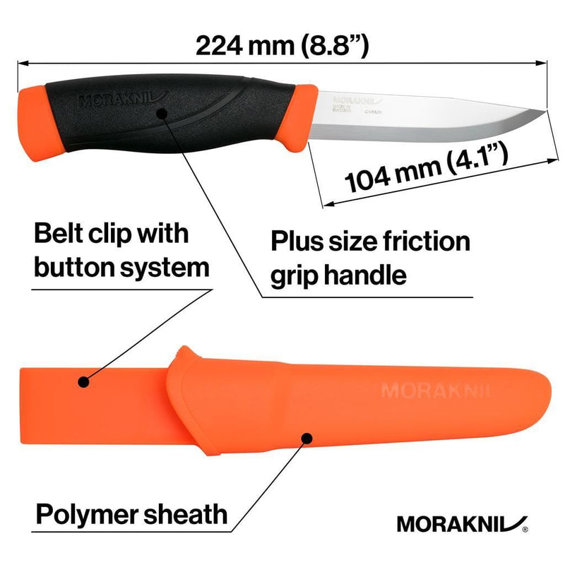 Load image into Gallery viewer, Morakniv Companion Heavy Duty Orange Knife Carbon Steel
