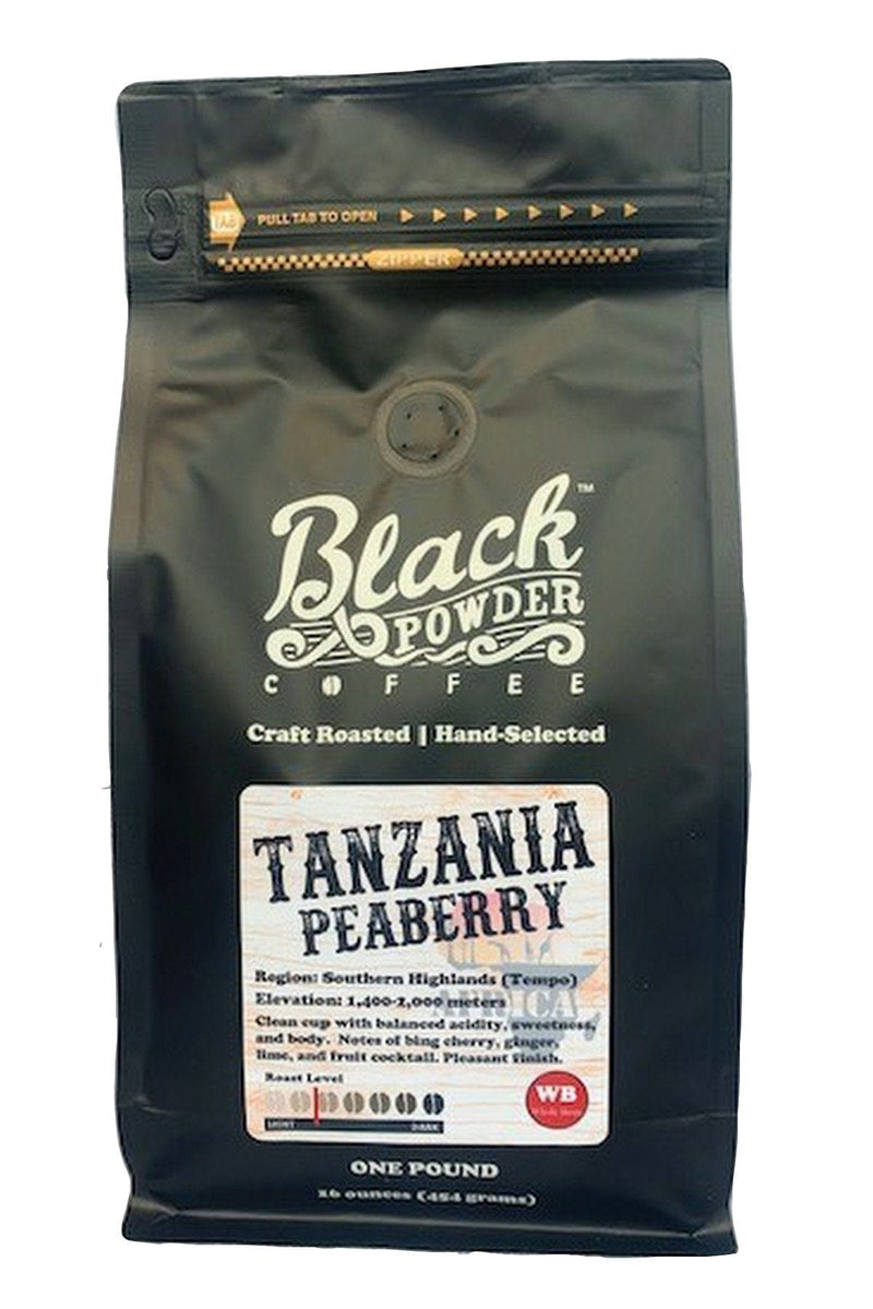 Load image into Gallery viewer, Tanzania Peaberry Coffee | Light Roast by Black Powder Coffee
