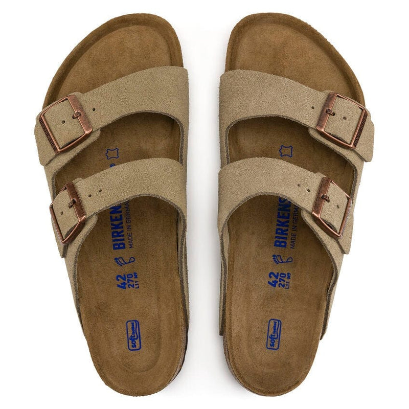 Load image into Gallery viewer, Birkenstock Arizona Narrow Soft Footbed Suede Leather Sandals Taupe Footwear Mens by Birkenstock | Campmor
