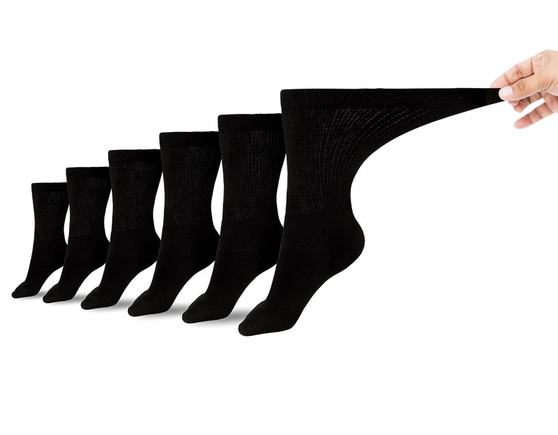 Load image into Gallery viewer, Women's Cotton Diabetic Crew Socks (6 Pair) By Diabetic Sock Club