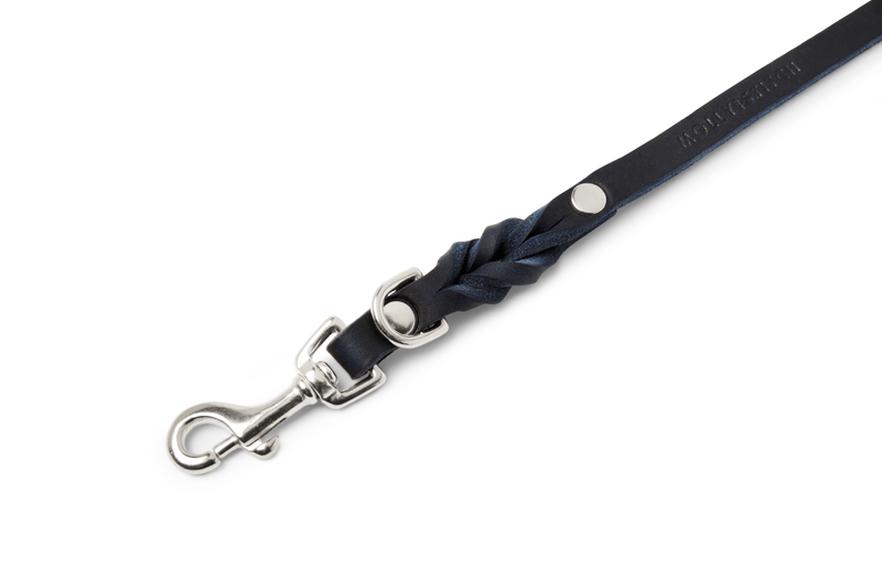 Load image into Gallery viewer, Butter Leather 3x Adjustable Dog Leash - Navy Blue by Molly And Stitch US