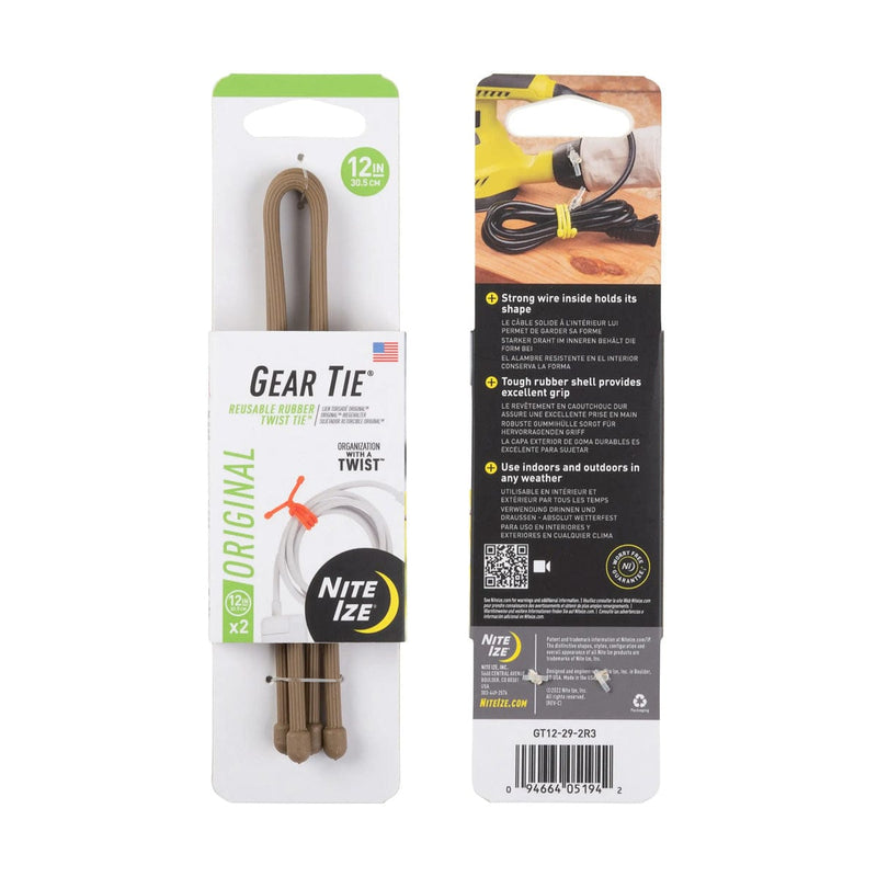 Load image into Gallery viewer, Nite Ize Gear Tie Reusable Rubber Twist Tie 12 in. - 2 Pack