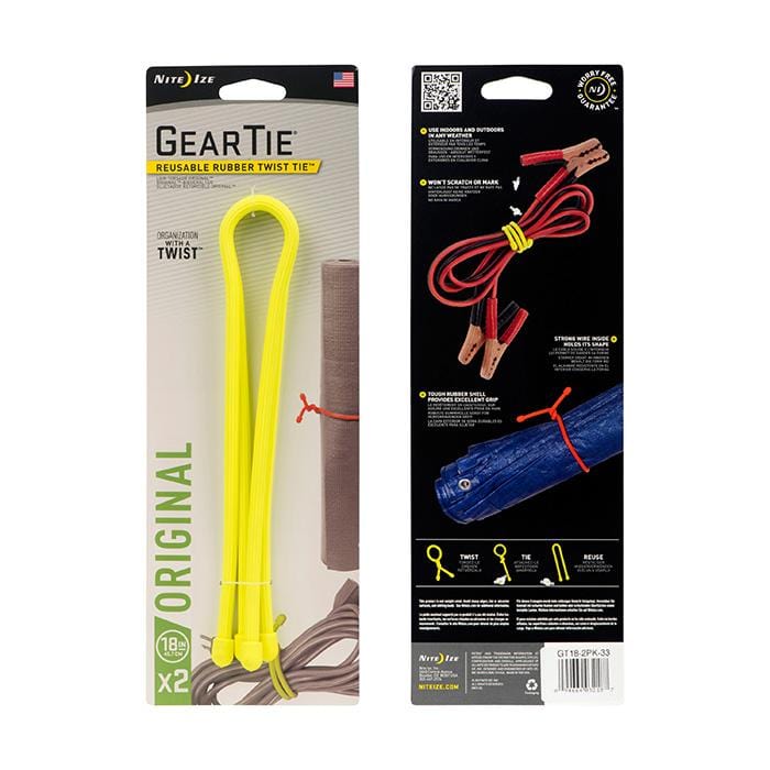 Load image into Gallery viewer, Nite Ize Gear Tie Reusable Rubber Twist Tie 18 in. - 2 Pack