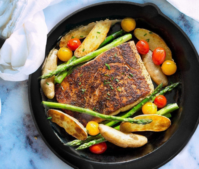Load image into Gallery viewer, 3Pcs Pre-Seasoned Cast Iron Skillet Set 6/8/10in Non-Stick by Blak Hom