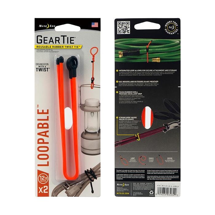 Load image into Gallery viewer, Nite Ize Gear Tie Loopable Twist Tie 12 in. - 2 Pack