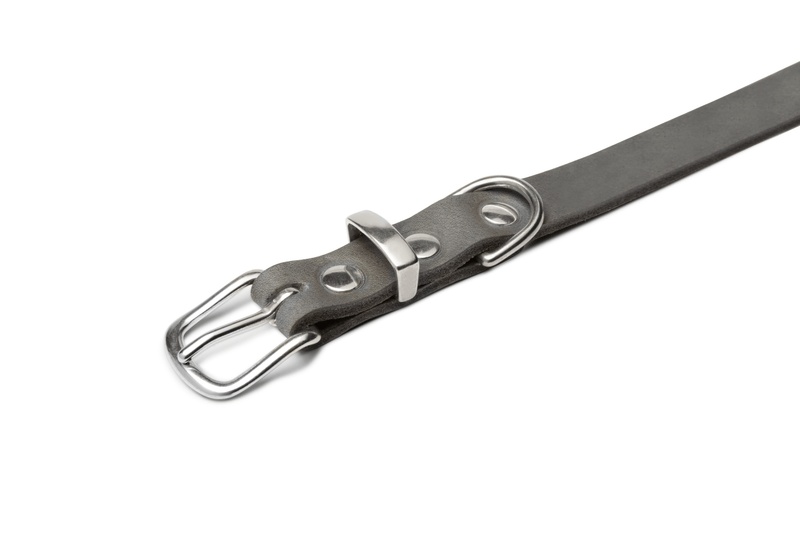 Load image into Gallery viewer, Butter Leather Dog Collar - Timeless Grey by Molly And Stitch US