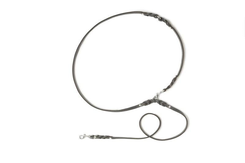 Load image into Gallery viewer, Butter Leather 3x Adjustable Dog Leash - Timeless Grey by Molly And Stitch US