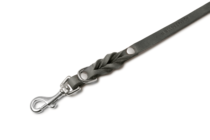 Load image into Gallery viewer, Butter Leather 3x Adjustable Dog Leash - Timeless Grey by Molly And Stitch US