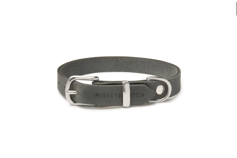 Load image into Gallery viewer, Butter Leather Dog Collar - Timeless Grey by Molly And Stitch US