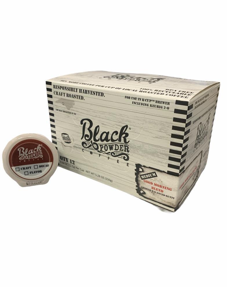 Load image into Gallery viewer, Good Morning Blend | Medium Roast | Single Serve Cups, Box of 12 by Black Powder Coffee