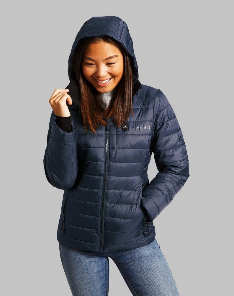 Load image into Gallery viewer, Aura Women&#39;s Heated Jacket | Space Blue by Kelvin Coats
