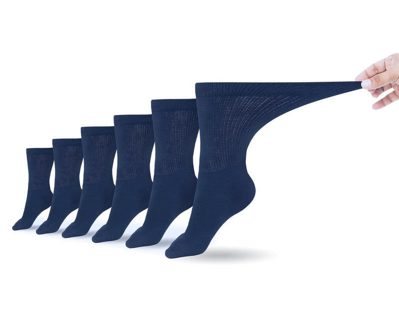 Load image into Gallery viewer, Women's Cotton Diabetic Crew Socks (6 Pair) By Diabetic Sock Club