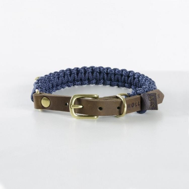 Load image into Gallery viewer, Touch of Leather Dog Collar - Navy by Molly And Stitch US