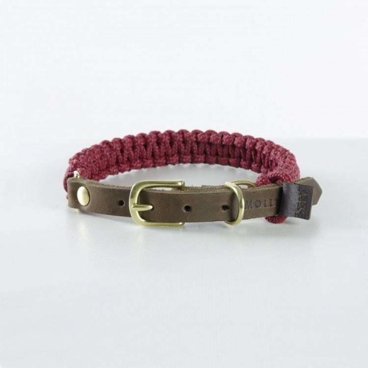 Load image into Gallery viewer, Touch of Leather Dog Collar - Redwine by Molly And Stitch US