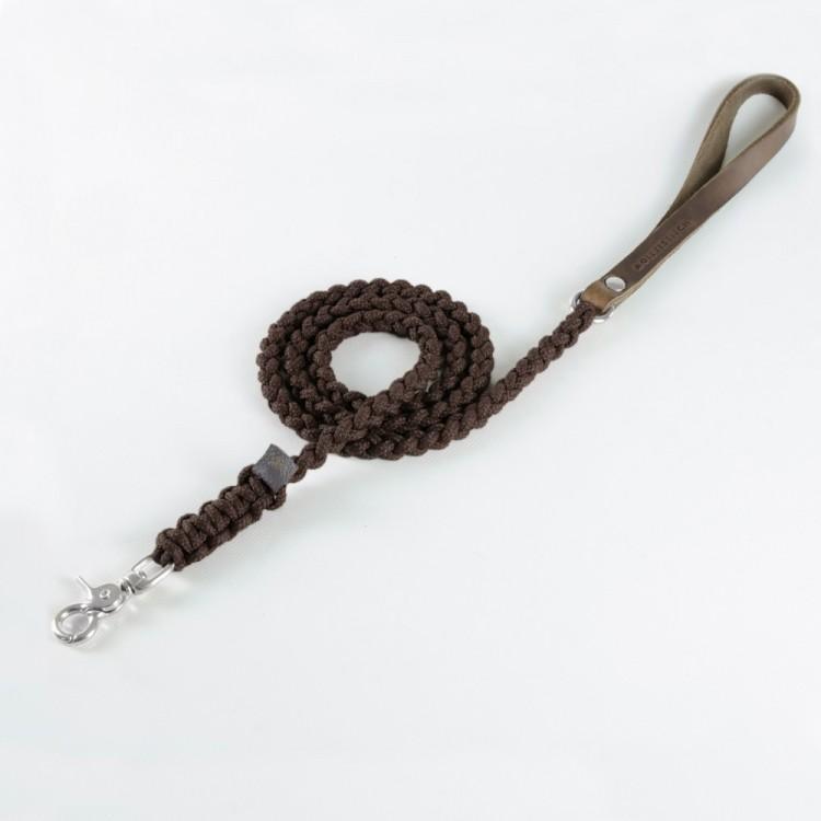 Load image into Gallery viewer, Touch of Leather Dog Leash - Chocolate by Molly And Stitch US