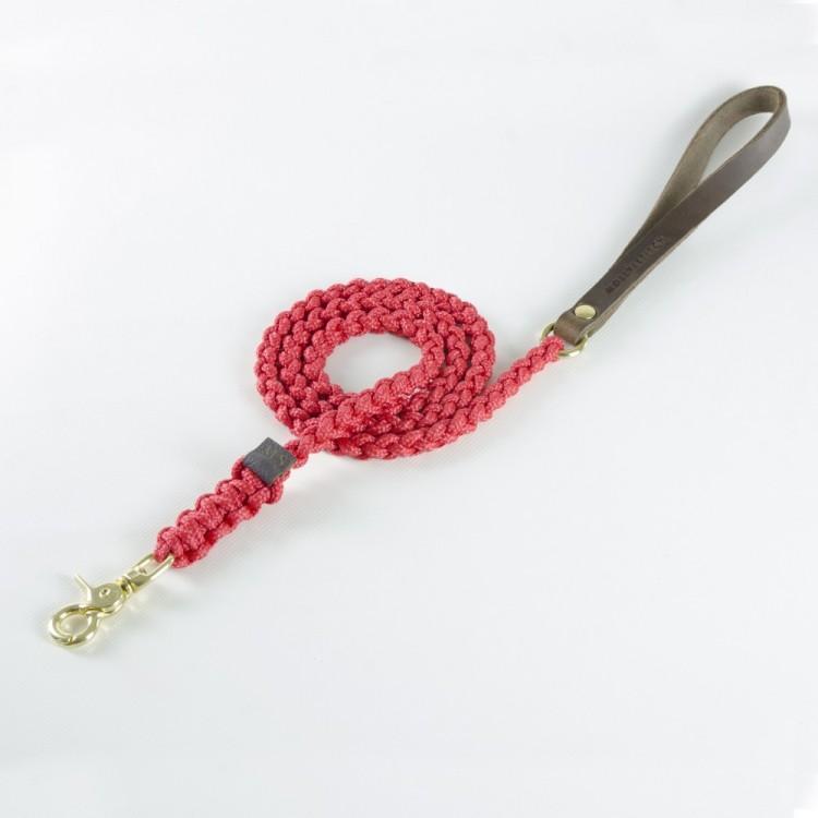 Load image into Gallery viewer, Touch of Leather Dog Leash - Lipstick by Molly And Stitch US