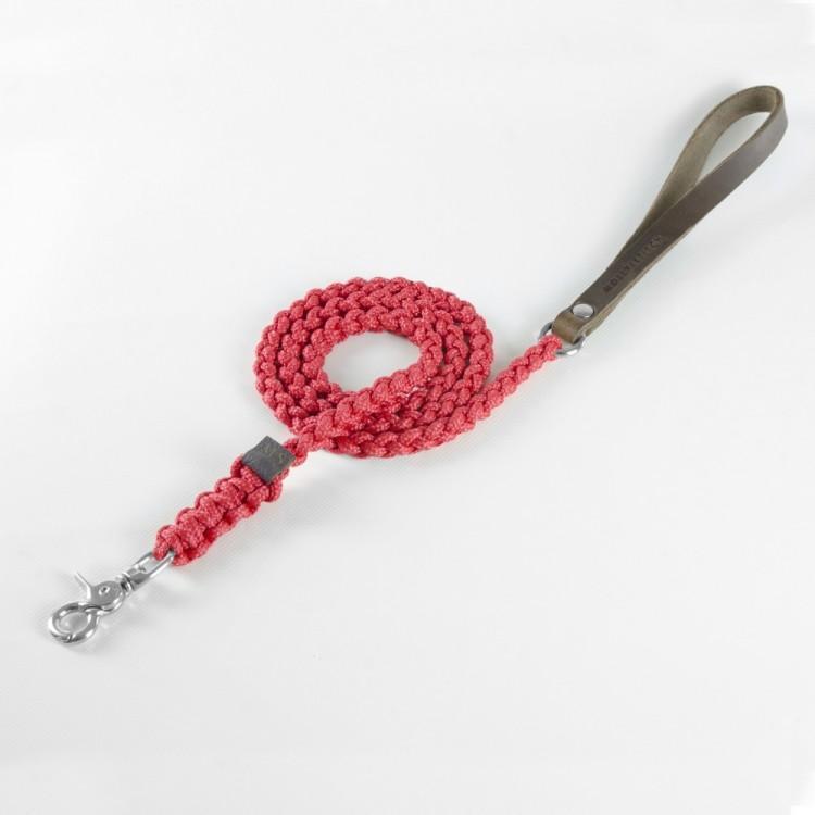 Load image into Gallery viewer, Touch of Leather Dog Leash - Lipstick by Molly And Stitch US