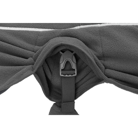 Close-up of a gray hammock with a buckle on a white background