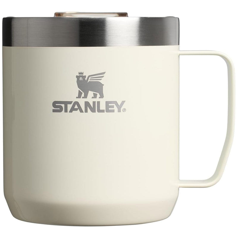 Load image into Gallery viewer, White Stanley mug with a silver lid on a white background
