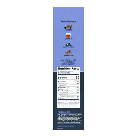 Nutrition facts label on a blue background