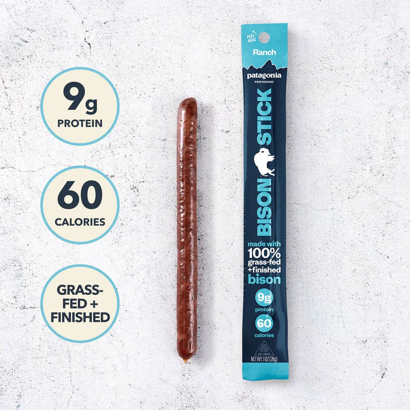 Load image into Gallery viewer, Patagonia Bison Stick with nutritional information on a textured surface
