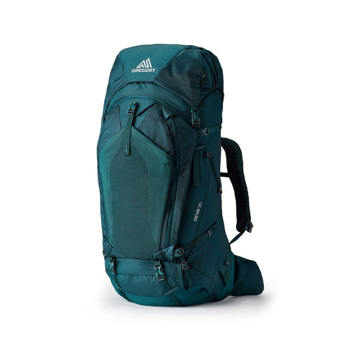 Teal backpack with Gregory logo on a white background