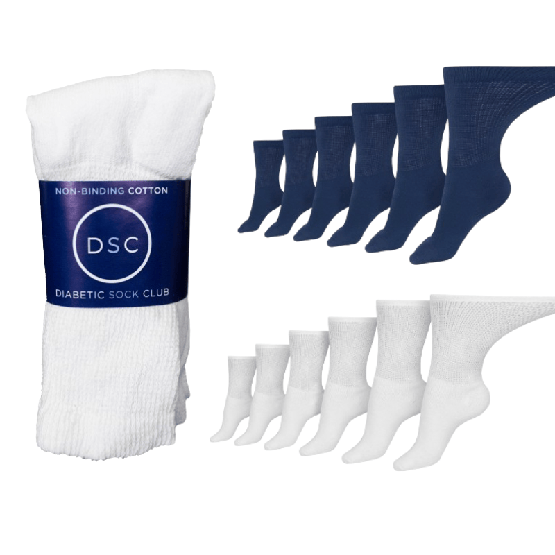 Load image into Gallery viewer, Diabetic Sock Club Women's Cotton Diabetic Crew Socks (6 Pair)
