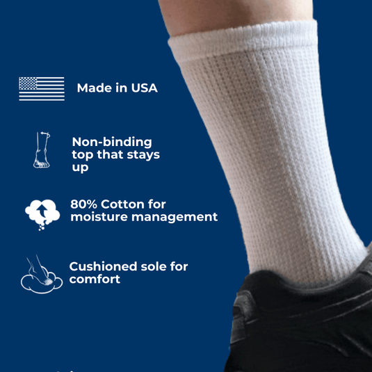 Diabetic Sock Club Women's Cotton Diabetic Crew Socks (6 Pair)