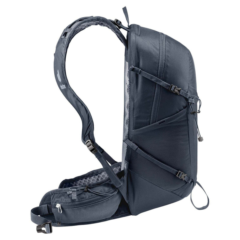 Load image into Gallery viewer, Black backpack with multiple compartments and straps on a white background
