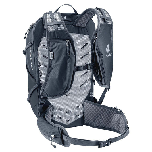 Gray hiking backpack with Deuter logo on a white background